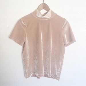 Madewell Velvet Blouse in Soft Pink